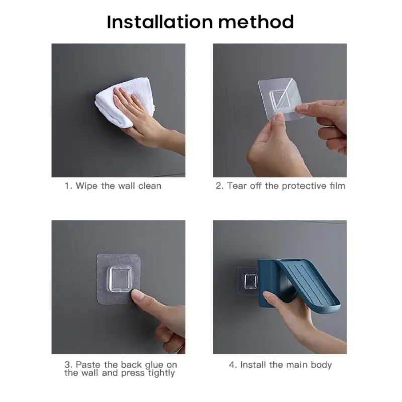 

Toothpaste Holders Soap Box Toothbrush Holder Rack Punch Free Shelf Soap Wall Mounted Storage Box For Soap Bathroom Accessories