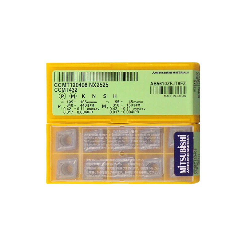 

Genuine MITSUBISHI CCMT120408 NX2525 Carbide Insert Lathe CNC Tools
