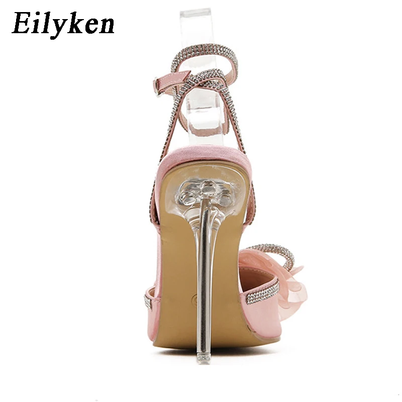 Eilyken блестящие стразы Розовые женские туфли-лодочки с украшением в виде
