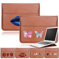 laptop leather bag for macbook air 11air 13pro 15 case notebook stand sleeve brown bag for huawei asus dell 11 13 14 15 inch