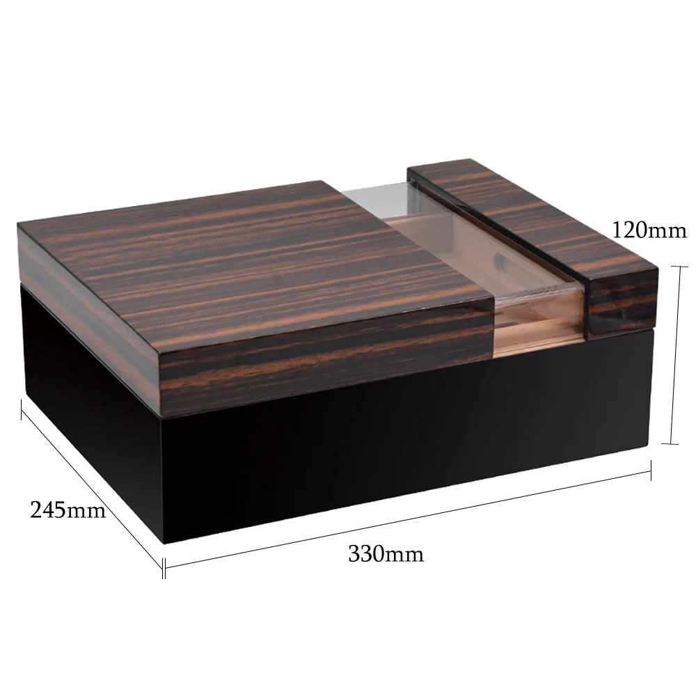 VOLENX 2-Layers Humidor Acrylic Window Cigar Box with Hygrometer and Humidifier Large Capacity Cabinet Holds 50 Fingers | Дом и сад