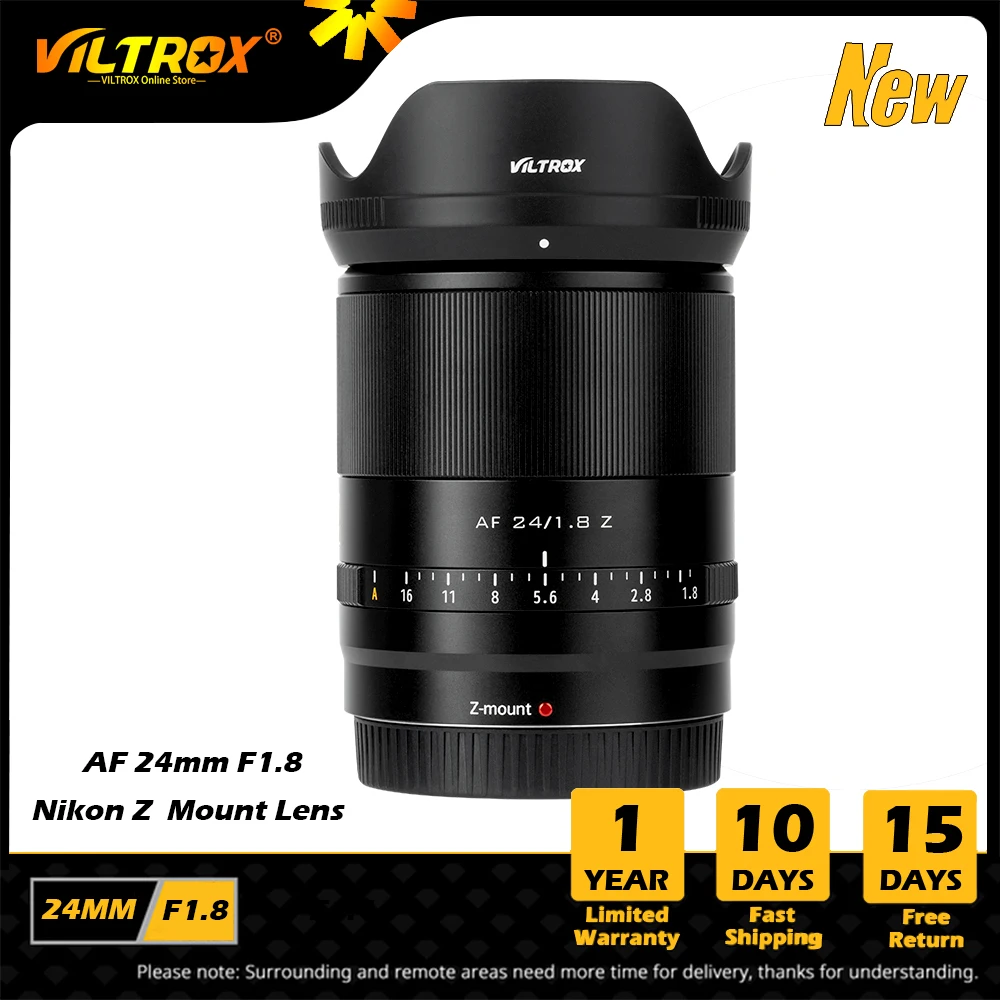 Viltrox-lente de marco completo de enfoque automático para cámara, lente AF de gran angular para Nikon Z Mount Z5 Z6 II Z7 II, 24mm F1.8 Z