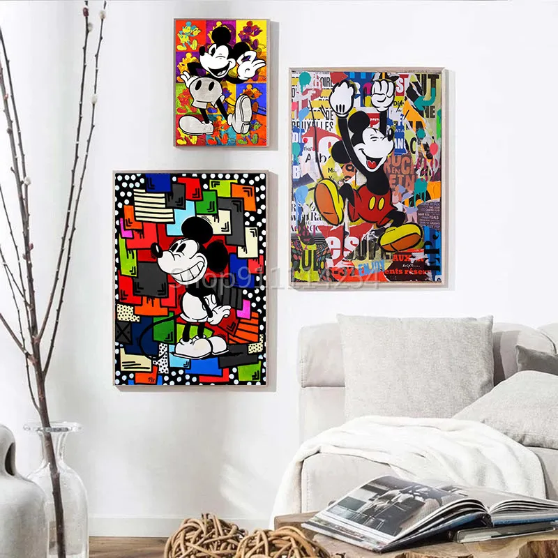 Картина-мозаика для дома квадратная круглая с изображением Диснея Микки Мауса |