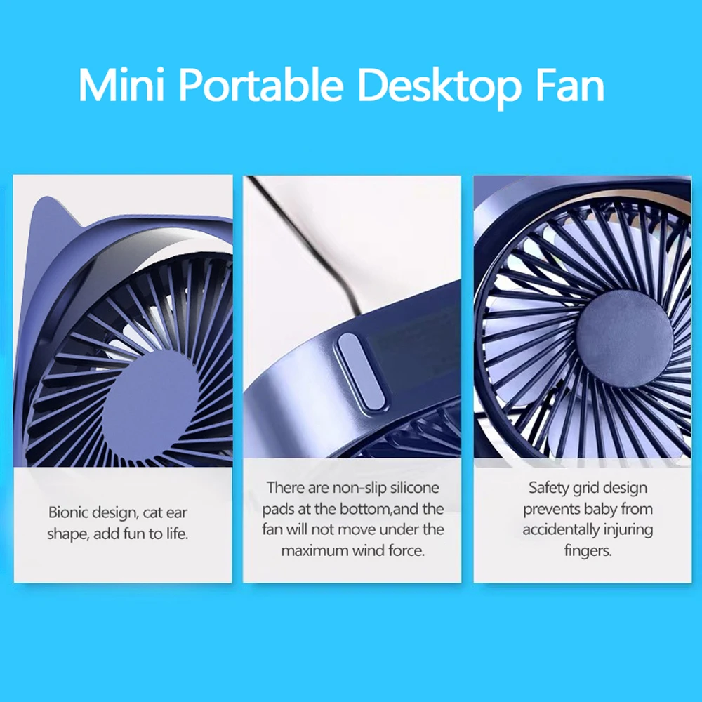 Портативный Настольный вентилятор электрический охлаждающий с тремя шестернями