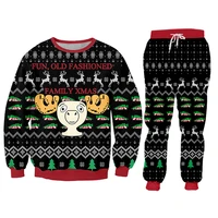 mens tracksuit christmas sweaters oversize kids sweetshirts pullover chandals sweatpants 3d printed custom xmas family sets