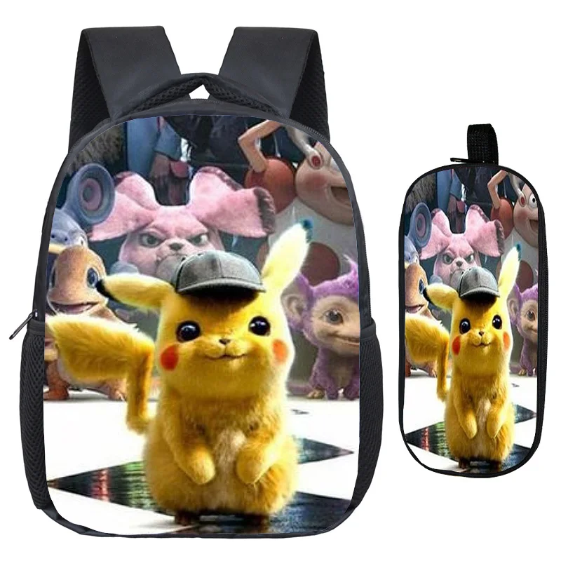 7 Pokemon Detective сумка Пикачу Детский рюкзак отличное качество печати узор детский сад рюкзак+ школьная юбка-карандаш - Цвет: 7
