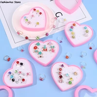 10pcs children kids little girl gift jewelry adjustable rings in box girl pretend play and dress up rings