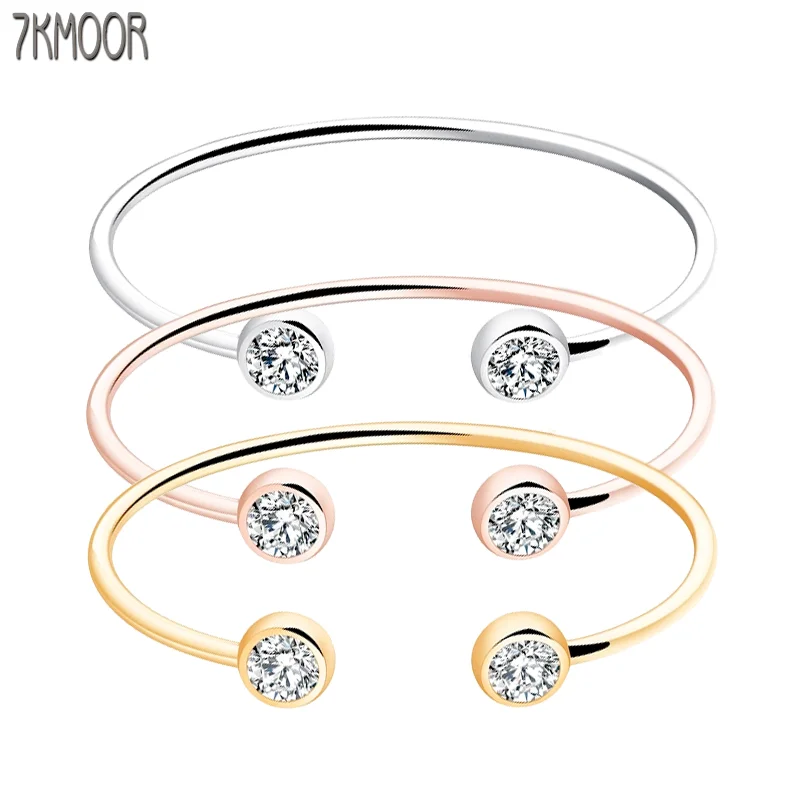 7KMOOR модные открытые женские браслеты цвета розового золота/серебра классические