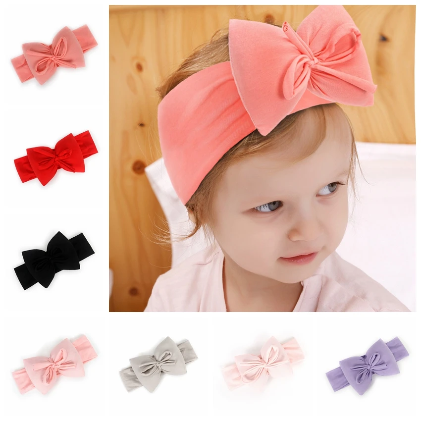 

Модный головной убор для новорожденных, маленьких девочек, хлопковая повязка на голову с бантом, аксессуары для волос, подарки на день рожде...