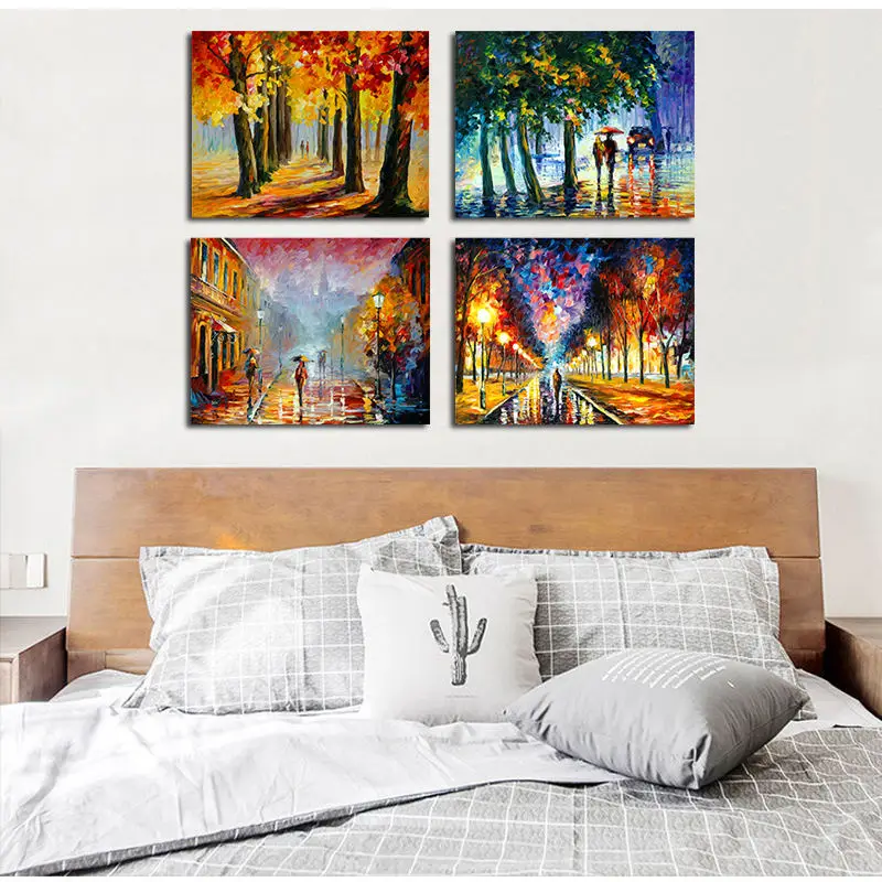 Настенный поп-арт романтическая пара влюбленных дождь день уличный Пейзаж