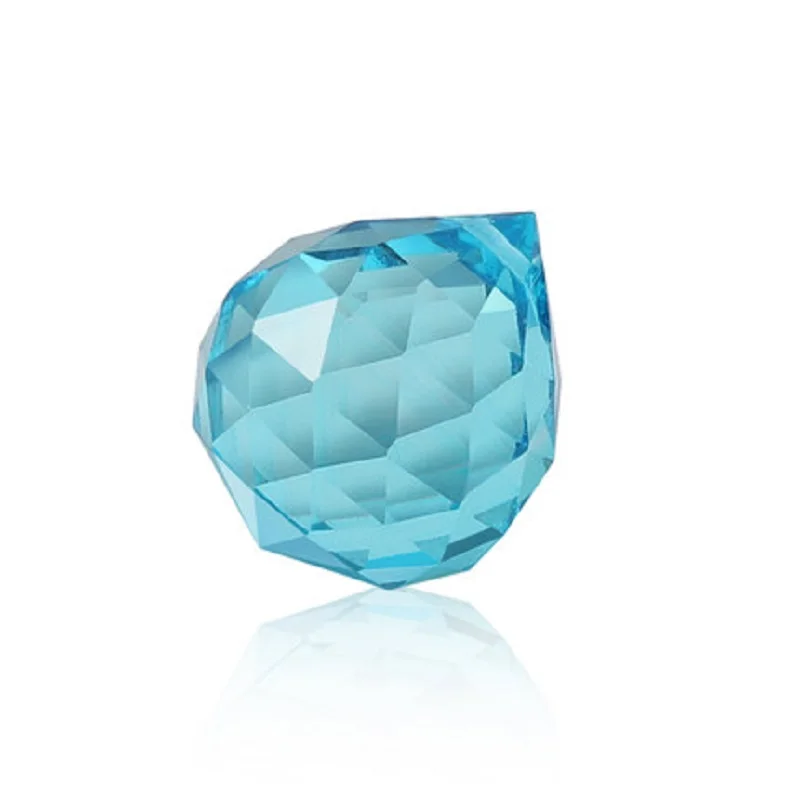 

15mm/20mm/30mm/40mm Aquamarine Crystal Hanging Faceted Ball Glass Pendant For Chandelier Hot Sale Beautiful Glass Lighting Parts