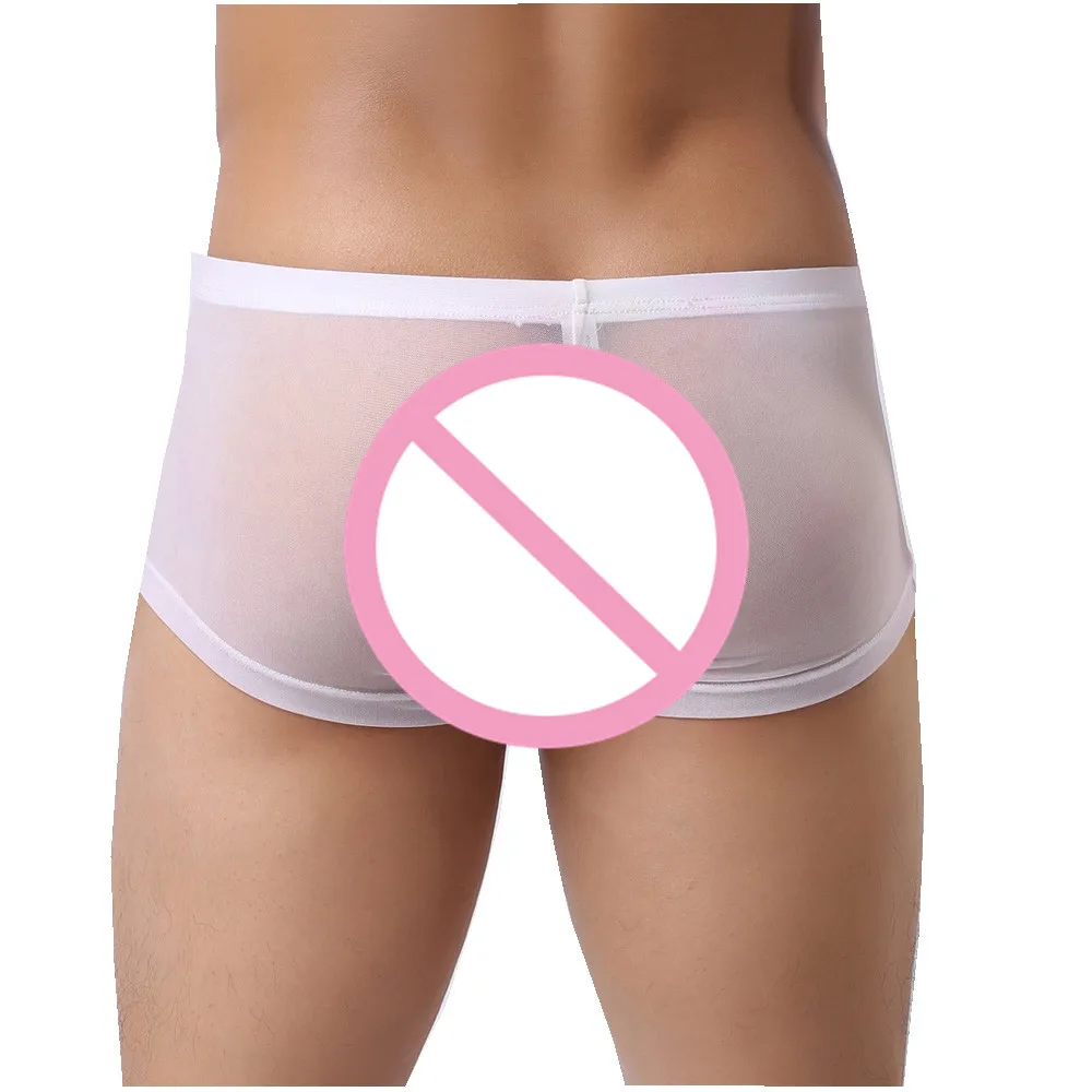 Прозрачные трусы сексуальное нижнее белье для мужчин трусы-боксеры интимная