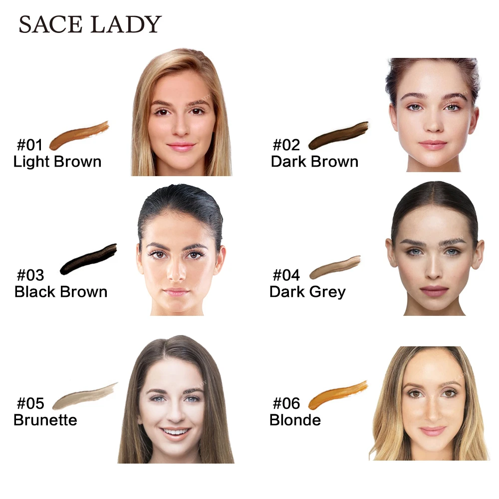 6 цветов гель для бровей водостойкий оттенок набор кистей макияжа коричневый