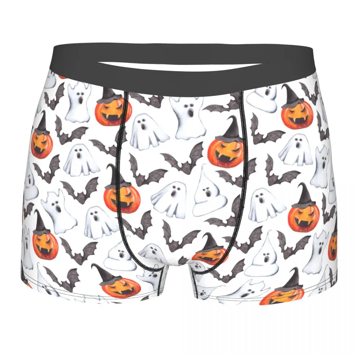 

Halloween Pumpkin Spooky Bat Underwear Funny Sexy Trenky Print Trunk Polyester Pouch Males Boxer Brief