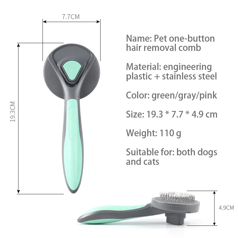 

Dog Hair Removal Comb Grooming Cats Comb Pet Products Cat Flea Comb Pet Comb For Dogs Grooming Toll Automatic Hair Brush Trimmer