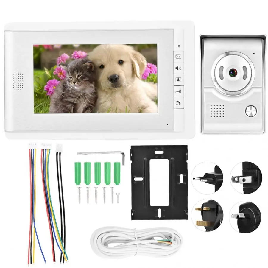 7 в цветной HD TFT LCD умный дверной звонок видео домофон система видеодомофона входа