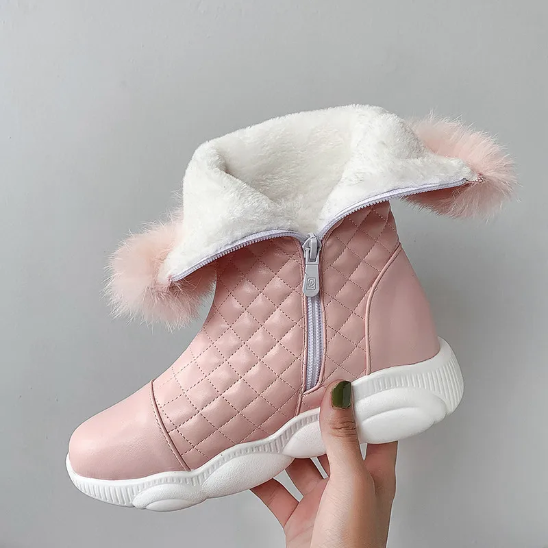 

ESRFIYFE 2020 New Women Mid Calf Boots Classic Snow Boots Winter Boots Shoes Woman Warm Plush White Botas Mujer Winter Boots