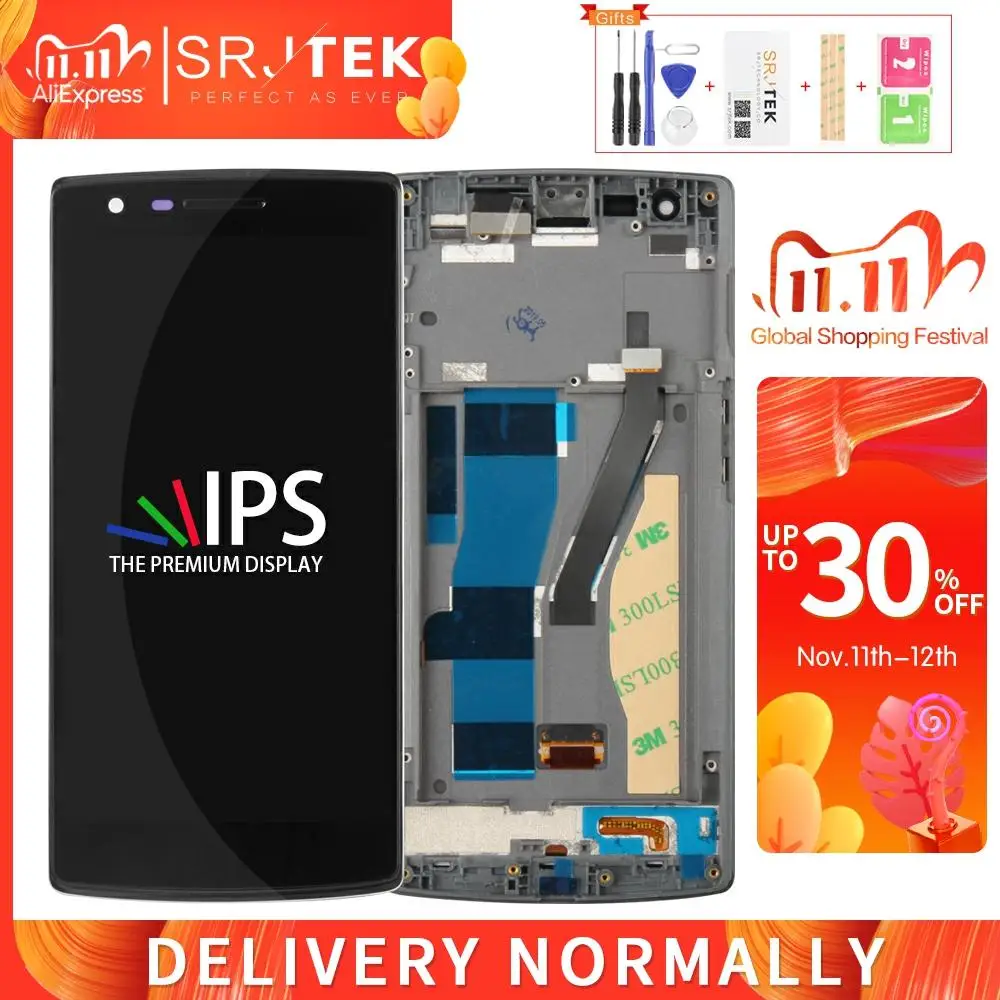 Srjtek для Oneplus one ЖК дисплей Матрица + сенсорный экран дигитайзер полная сборка One plus