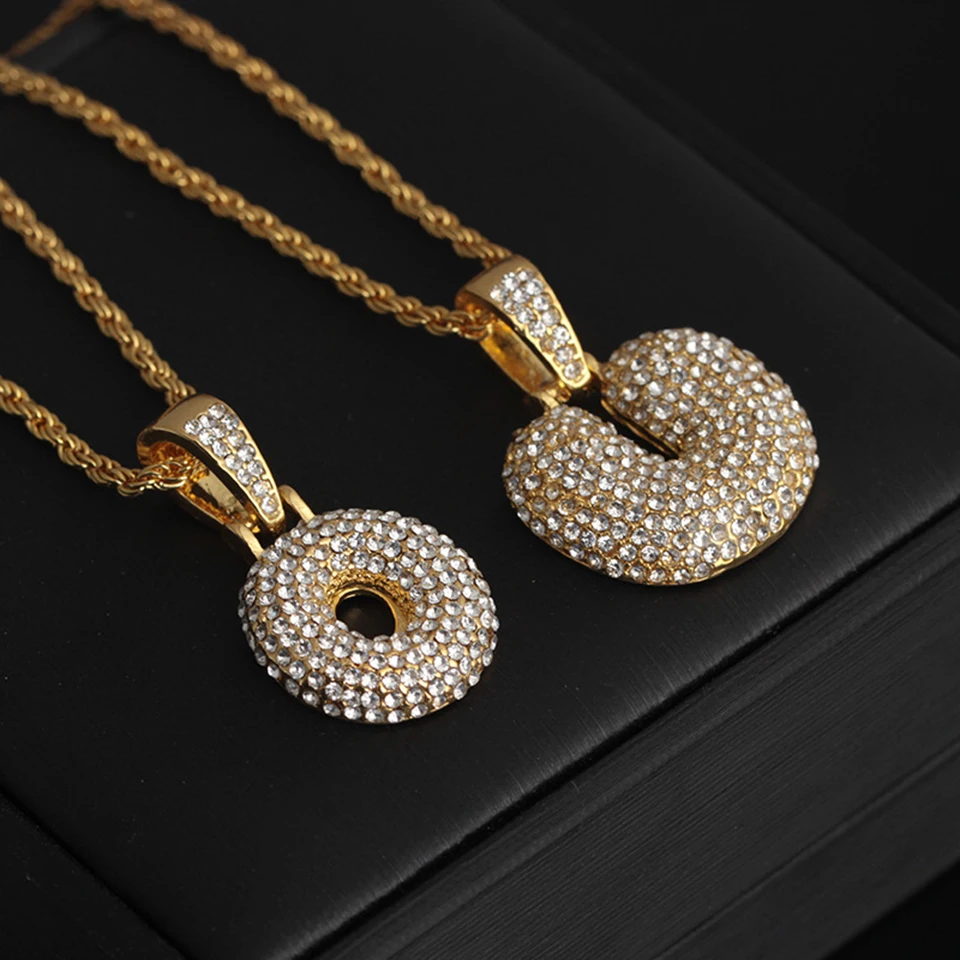 Женское ожерелье с подвеской в виде букв циркона стиле хип хоп рок уличная