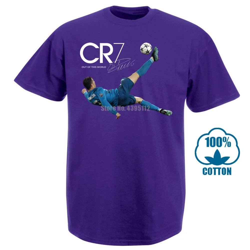 Purple Cr7 футболка с велосипедным ударом Криштиано Роналду для взрослых и детей, крутая Повседневная футболка с надписью «Pride» Новая модная мужская футболка унисекс 013096 - Color: Purple