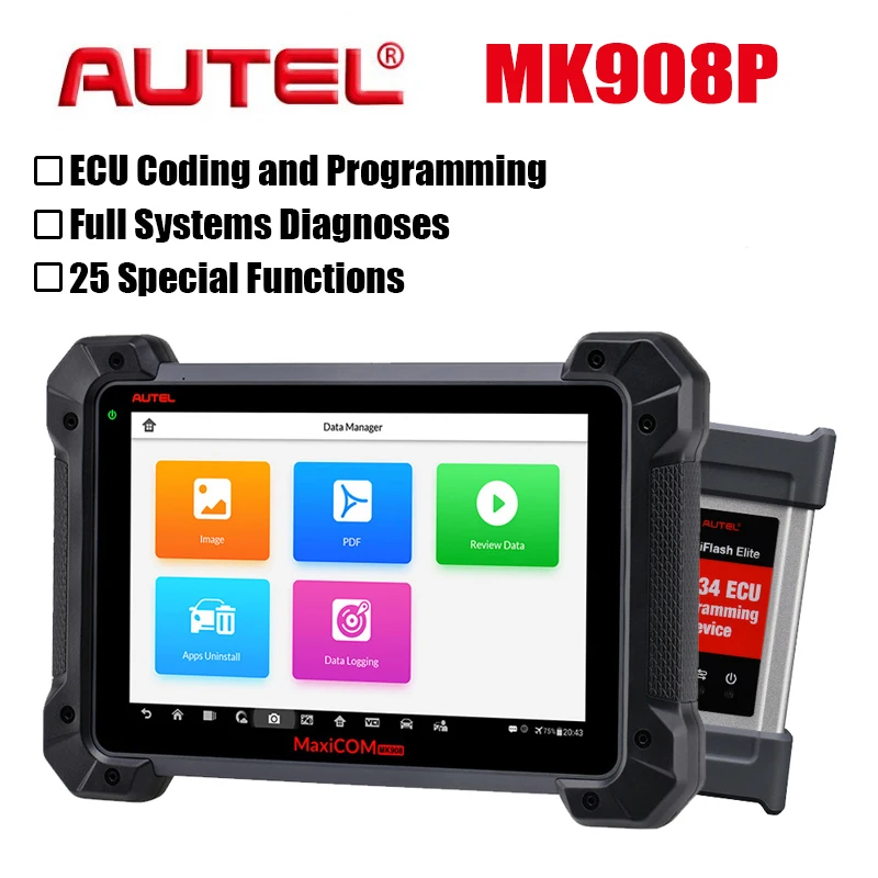 Autel MK908P OBD2 диагностический сканер J2534 ECU программирование и кодирование Двунаправленного управления полные системы диагностики программируемые пульты прогроматор ключей