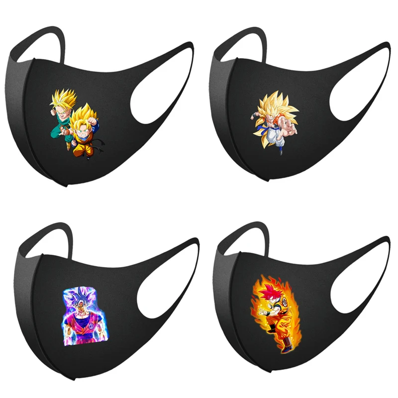 

4pcs/set Cosplay Japanese Anime Accessories Action Figures Fans Mask Ball Super Adult Face Decoration Mouth Caps Washable