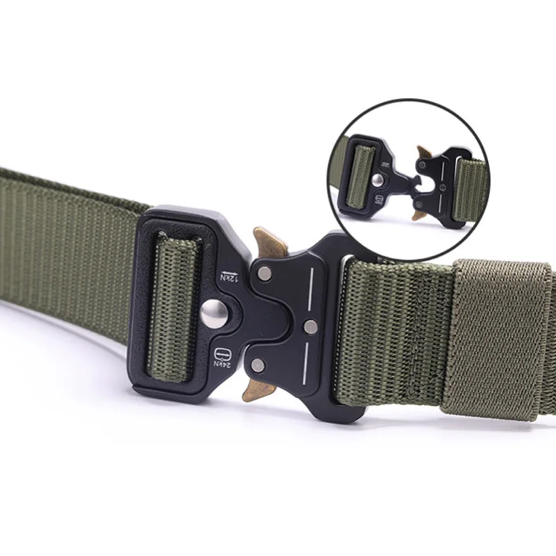 

Military Tactical Men Belt Army Nylon Canvas Metal Cobra Buckle Waist Straps Duty Police Outdoor Hunting Training Waistband