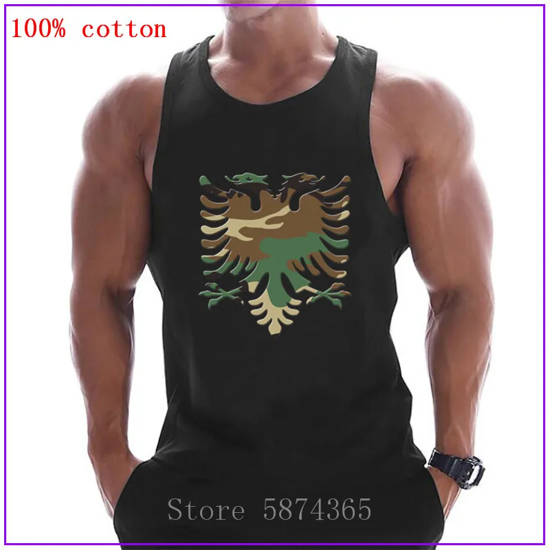 Лидер продаж 2020 брендовая Модная хлопковая камуфляжная майка с албанским орлом