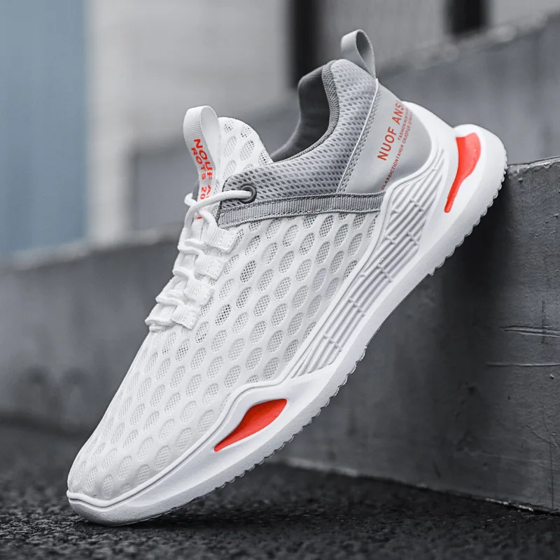 

Men Soft-soled Lightweight Outdoor Casual Shoes Comfortable Running Shoes Flying Woven Breathable Sneakers кроссовки мужские