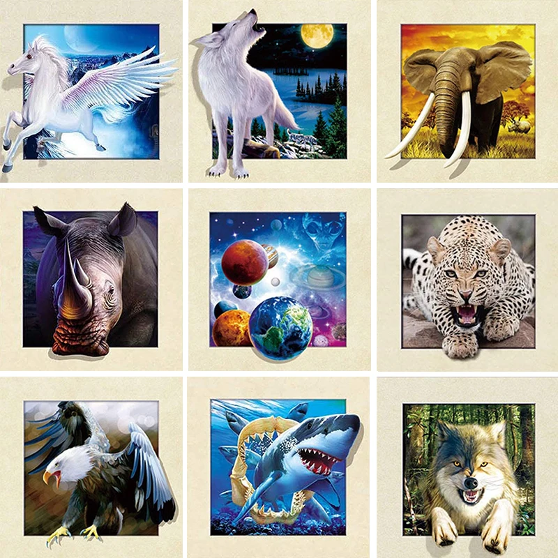 

5D Diamond Painting DIY Cartoon Animal Pattern Full Diamond Handmade Round Diamond Embroidery Mosaic Home Decoration Gift