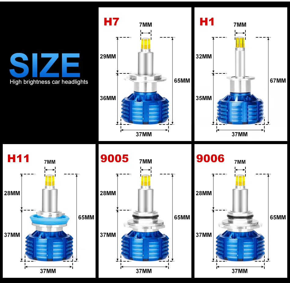 CARLitek 12 Сторон Мини Автомобильный свет h 11 led H7 H3 H1 9005 HB4 фары светодиодные противотуманные фары 15000LM 6000K nebbia без слепых зон