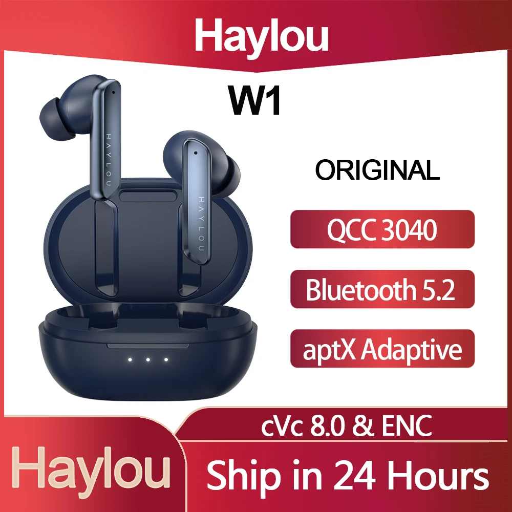 

Original Haylou W1 TWS QCC 3040 True Wireless Earbuds AptX Adaptive HiFi Earphone Bluetooth 5.2 Dual Balanced Armature Dynamic