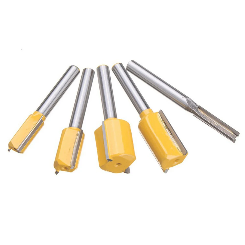 

5pcs 1/4 Inch Shank Straight Dado Router Bits Set For Woodworking Tools