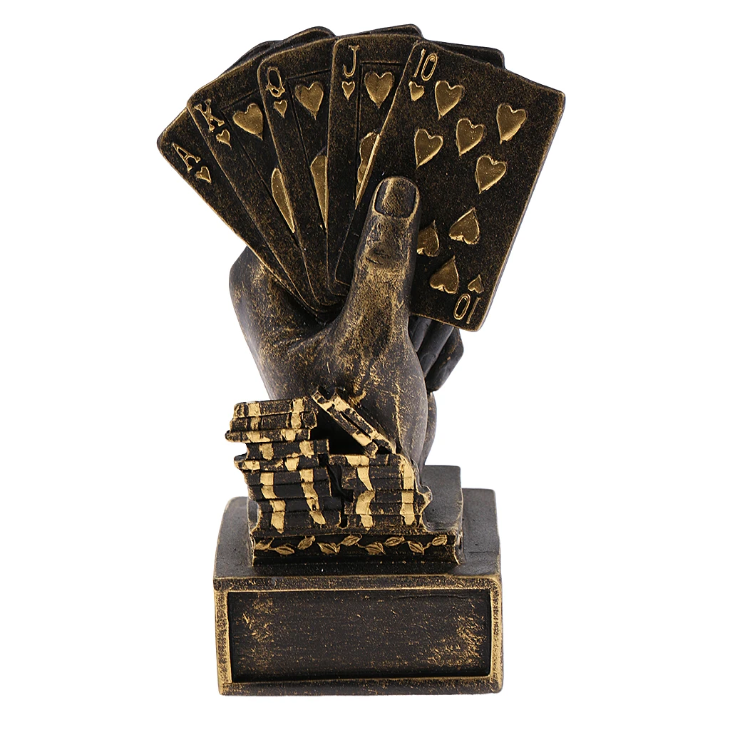 

Metal Poker Card Finger Trophy Cup Winner Award Prize for Casino Tournament Game Souvenirs Collectibles Home Decoration