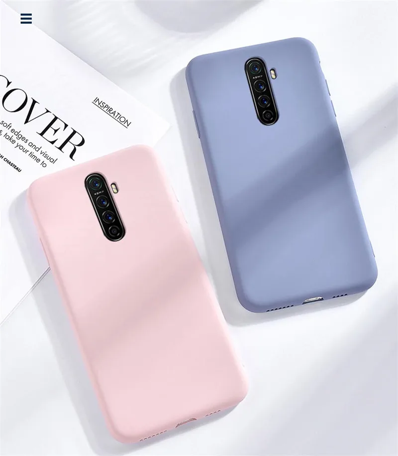 for oppo realme x2 pro case liquid ultra thin silicone shockproof soft case for oppo find x2 pro case cover for oppo a92s a52 free global shipping