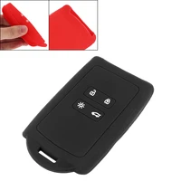 black red 2 buttons silicone straight plate car key cover protector holder key case for kadjar koleos renault megan 2016 2017