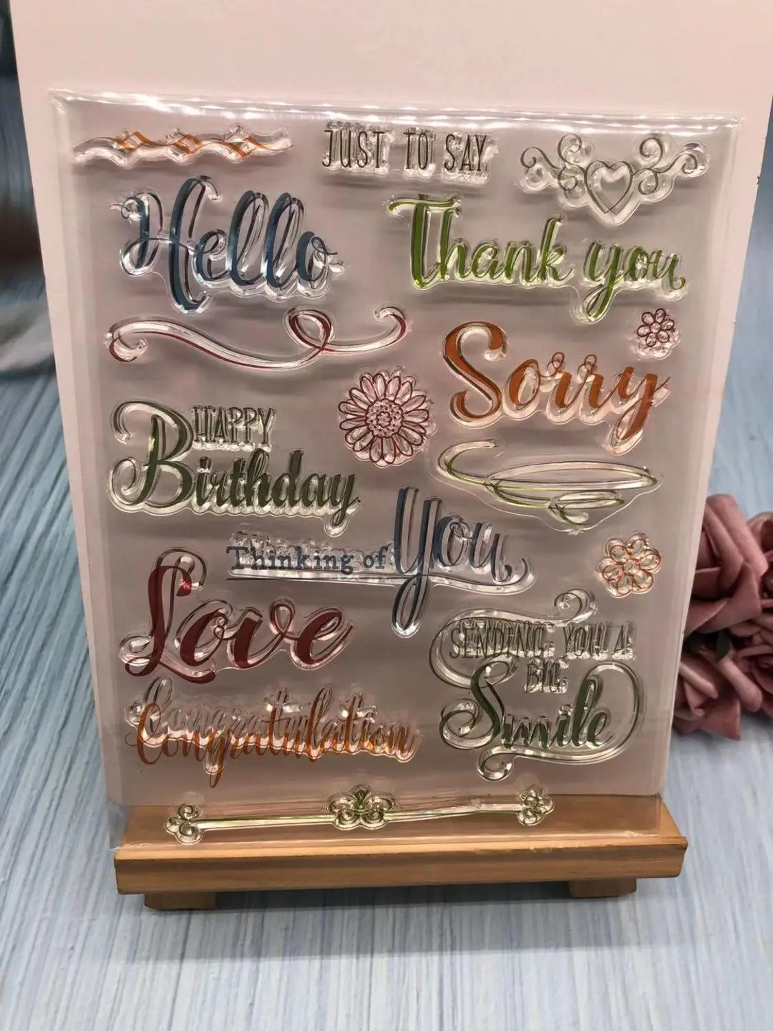 Hello английский прозрачный штамп Бабочка резиновый штамп/для DIY