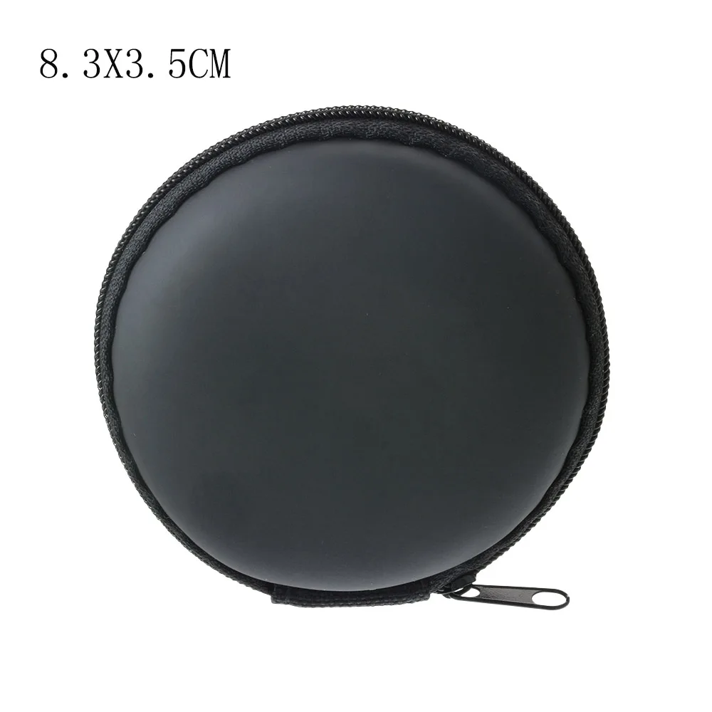 Black Round 8.5cm Чехол для наушников с монеткой, защитная коробка для хранения, цветные наушники чехол для путешествий, сумка для хранения наушников, кабель для передачи данных, зарядное устройство - Цвет: Black Round 8.5cm
