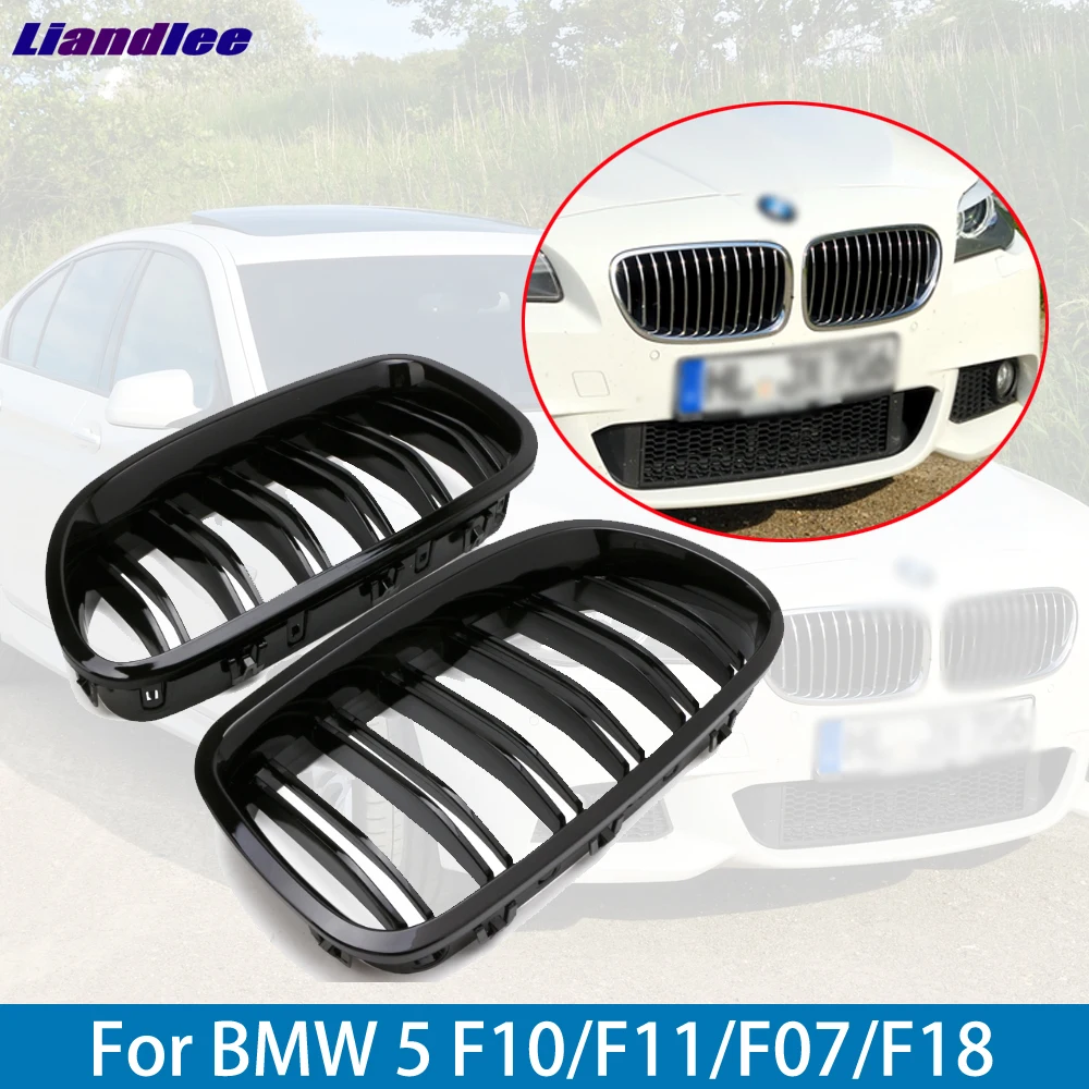 

Front Kidney Racing Grille Dual Line For BMW 5 Series F10/F11/F07/F18 2010-2016 Glossy Black Dual Slat M5 Style