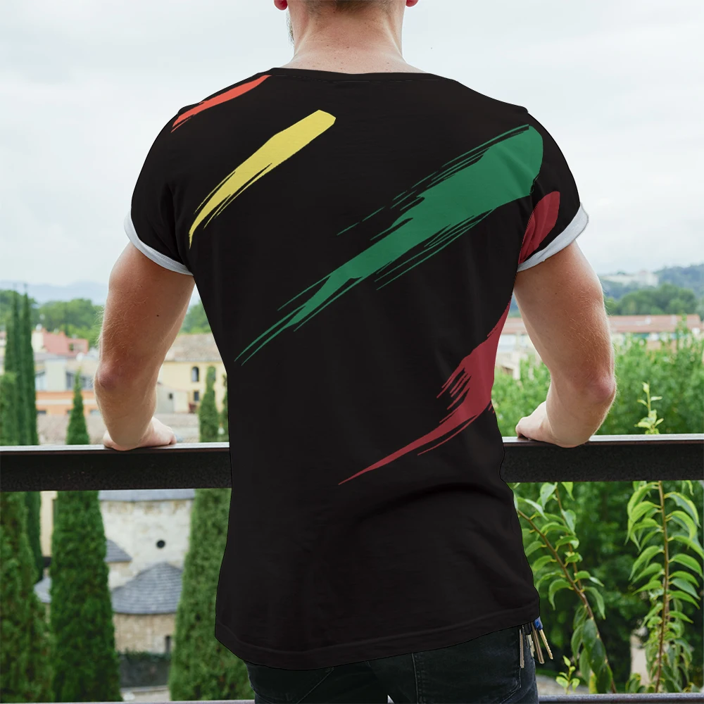 

Summer new 3D printing men's T-shirt casual short-sleeved O-neck men's T-shirt fashion splash ink printing 3D T-shirt top