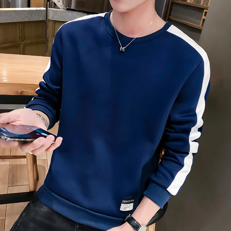 

Leisure Harajuku Sweatshirt Tracksuits Men Black White Soft Simple Style 2020 Autumn Hoodie Casual Loose Male Pullovers
