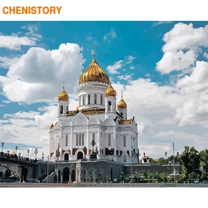 CHENISTORY Рамка DIY Набор для рисования по номерам пейзаж акриловая краска по номерам ручная роспись маслом для украшения дома