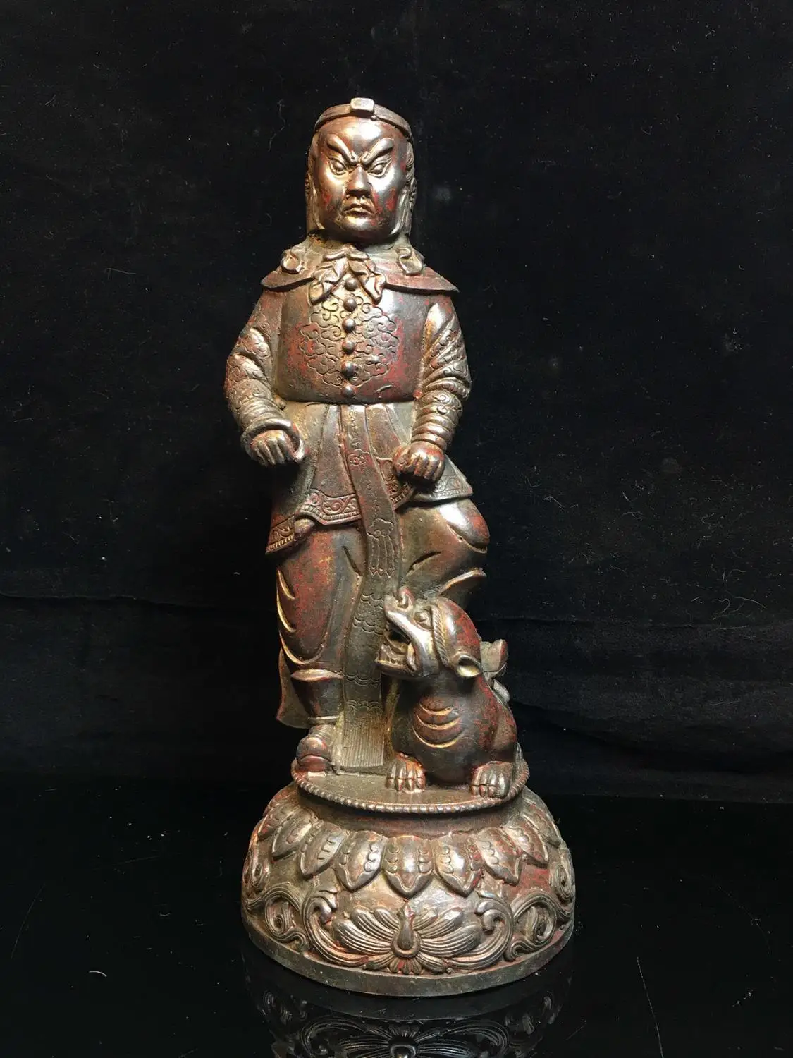 12 &quotТибетский буддистский храм старинная бронза киновари фуху Архат статуя