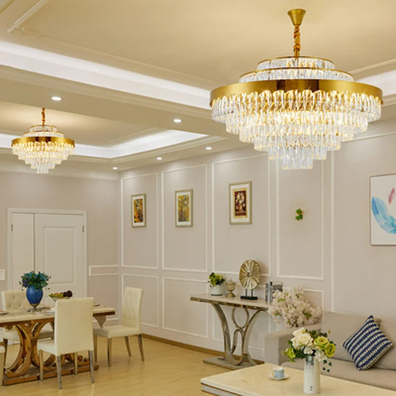 Хрустальная люстра с роскошным дизайном Золотая 220 В переменного тока