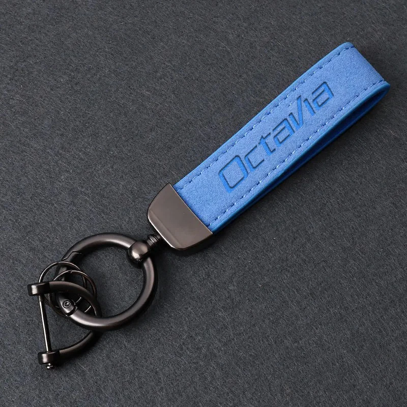 

4S Shop Leather Car Custom Keychain Suede Leather Keychain car Logo for Skoda octavia a7 3 vrs 2 mk2 mk3 5e rs car accessories