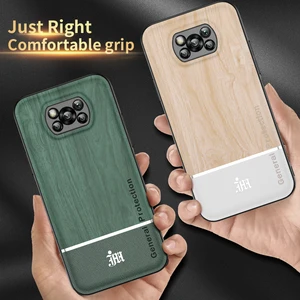 for xiaomi poco x3 nfc cc9 pro 10t tite 10ultra phone case shockproof tpu bumper ring holder stand armor wood texture back cover free global shipping