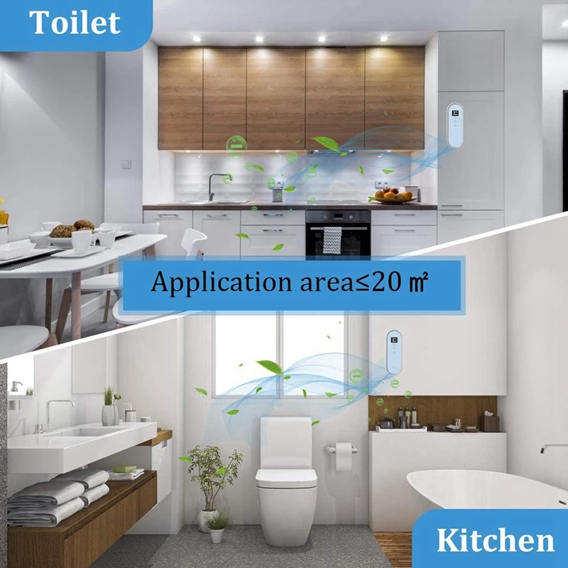 

Household Wall-Mounted Negative Ion Air Purifier, Suitable for Smokers, Toilets, Bathroom Cabinets and Kitchens