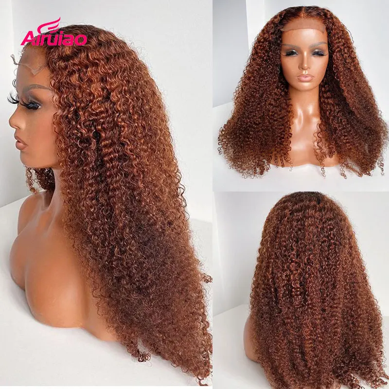 Кудрявый медовый блондин коричневый Выделите Цветные Человеческие волосы Remy