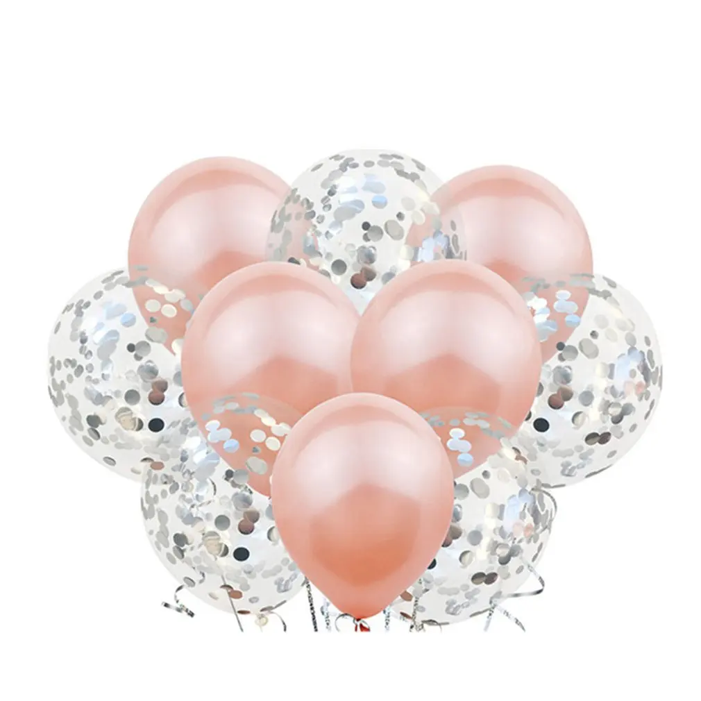 10 розово золотой воздушный шар &quotКонфетти&quot набор прозрачных золотых блестящих