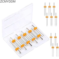 zcmyddm 10 sizes mixed multifunctional double twin needles with plastic box for household sewing machine sewing supplies